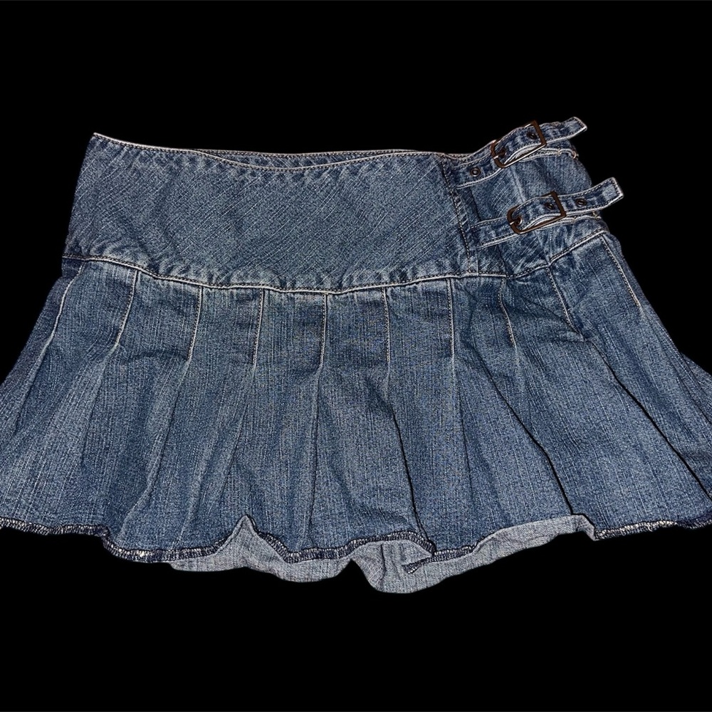 Y2K Aeropostale Denim Mini Skirt with Buckle Details Size 5/6